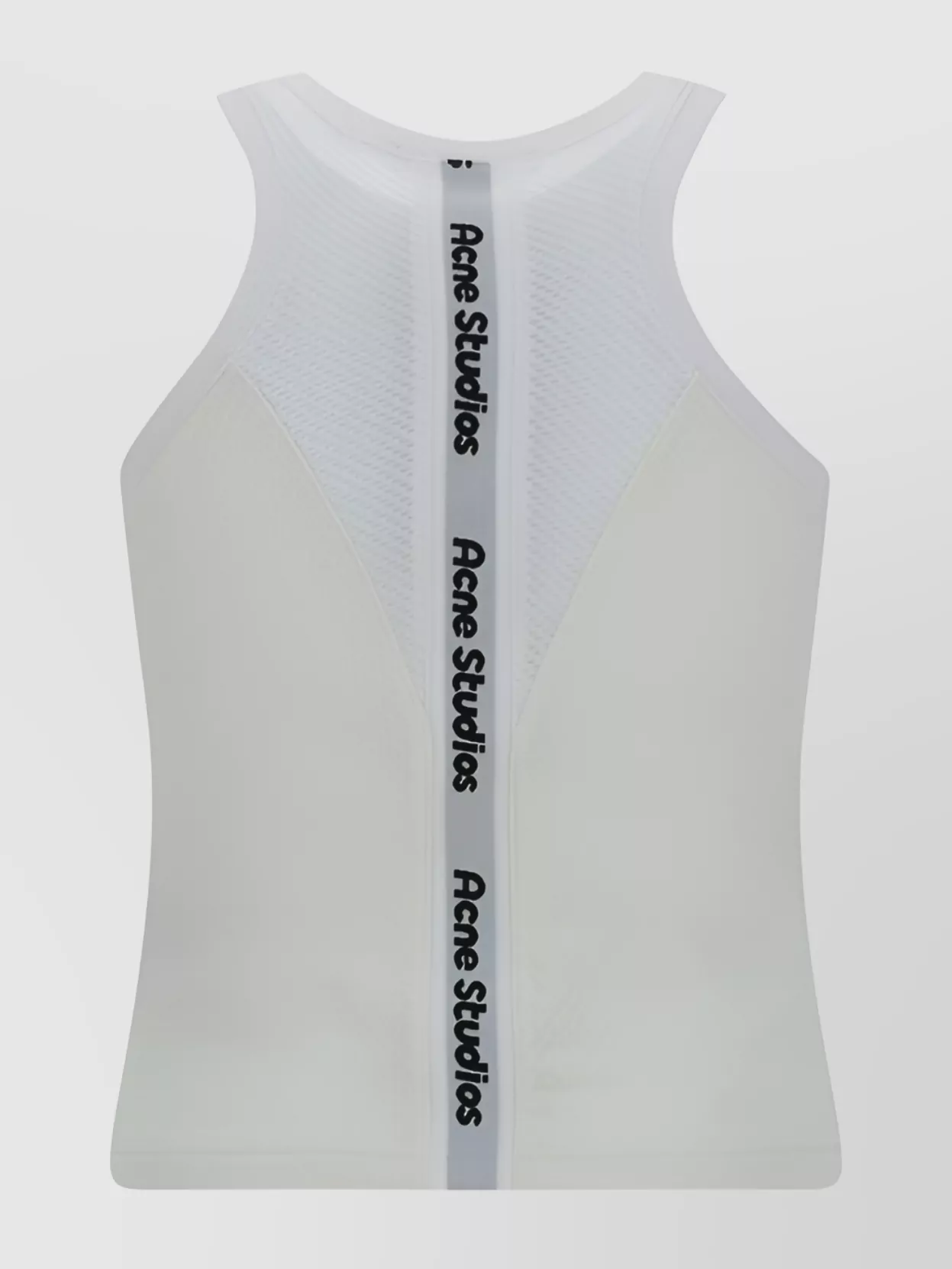 Acne Studios Trimmed Cotton Sleeveless Paneled Top In White