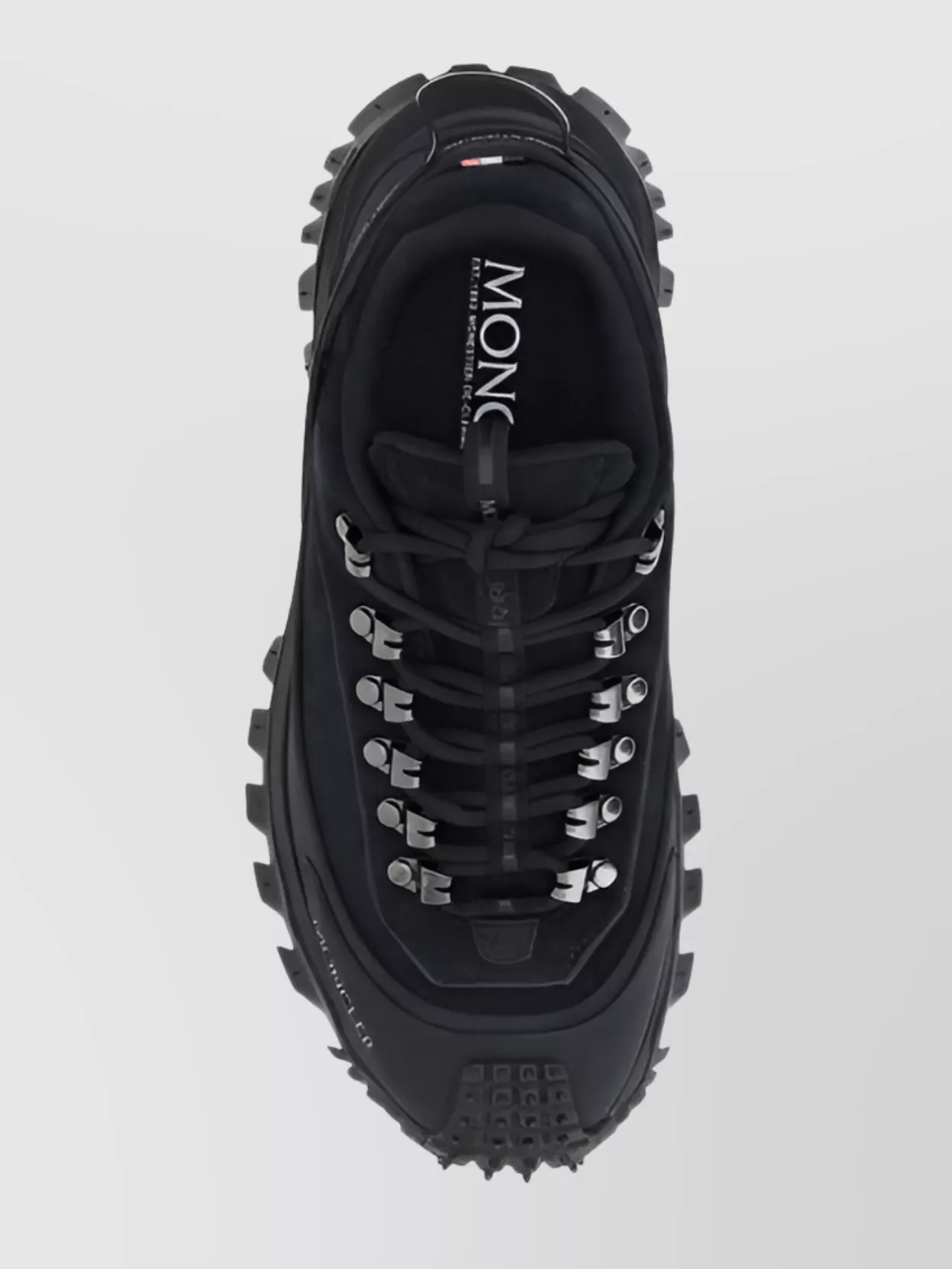 Moncler Trailgrip Apex Leather And Suede Sneakers In Black
