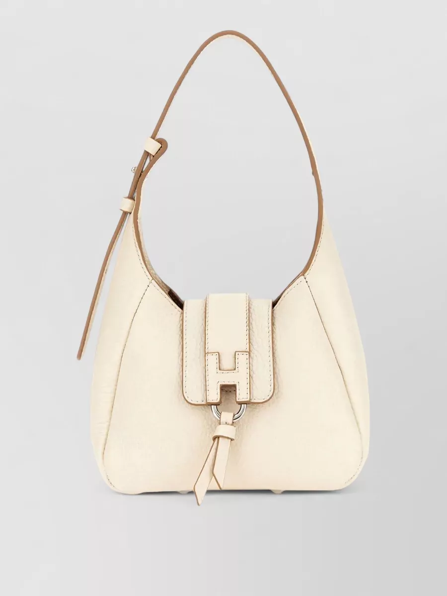 Hogan Shoulder Bag Textured Finish Adjustable Strap