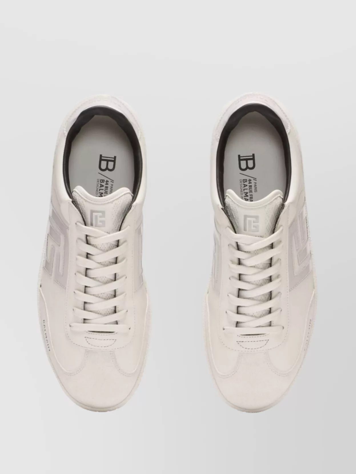 Balmain Round Toe Low-Top Sneakers With Rubber Sole