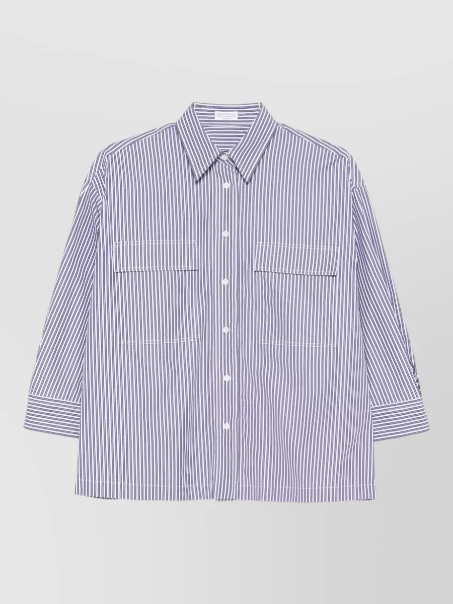 Brunello Cucinelli Striped cotton shirt