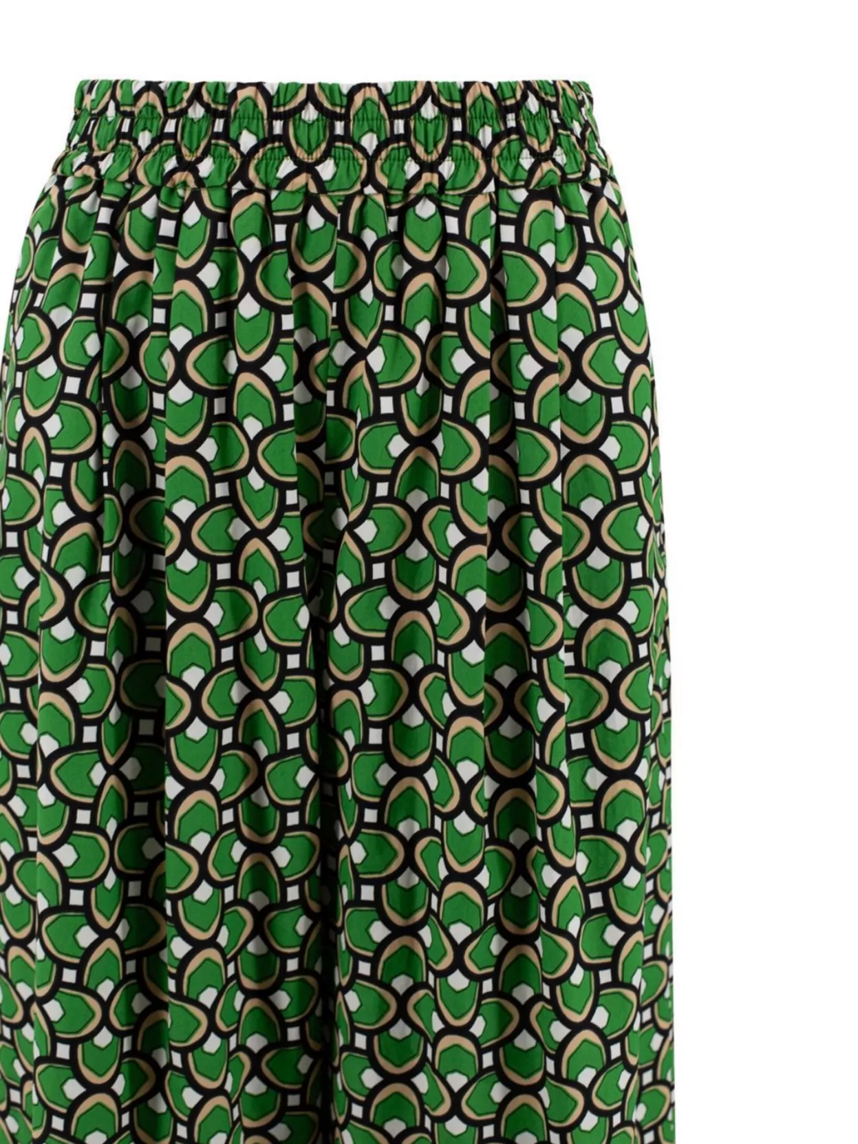 WEEKEND MAX MARA GEOMETRIC PATTERN POPLIN ANKLE-LENGTH PANTS
