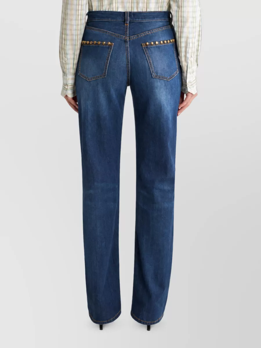 Etro Studded Straight-Leg Jeans