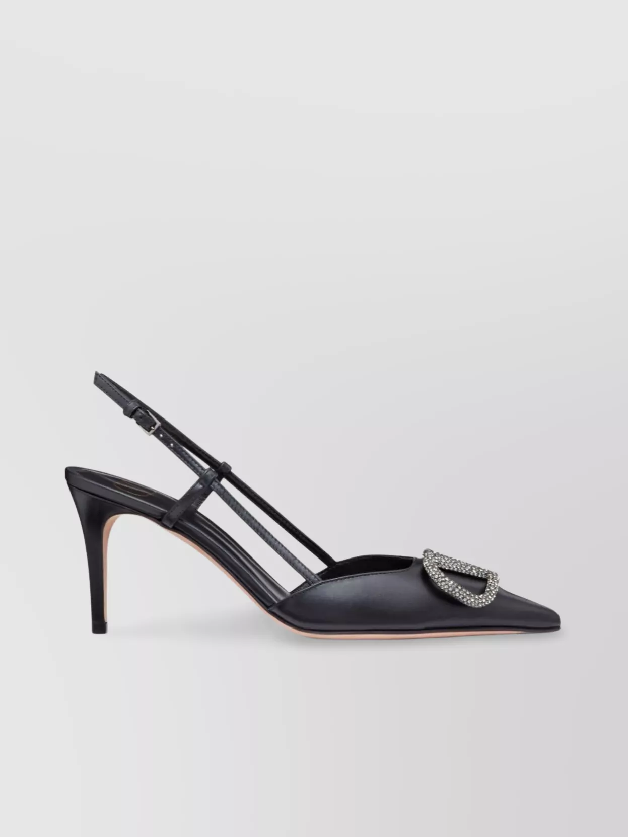 Valentino Garavani Crystal Buckle Pointed Toe Stiletto Pumps
