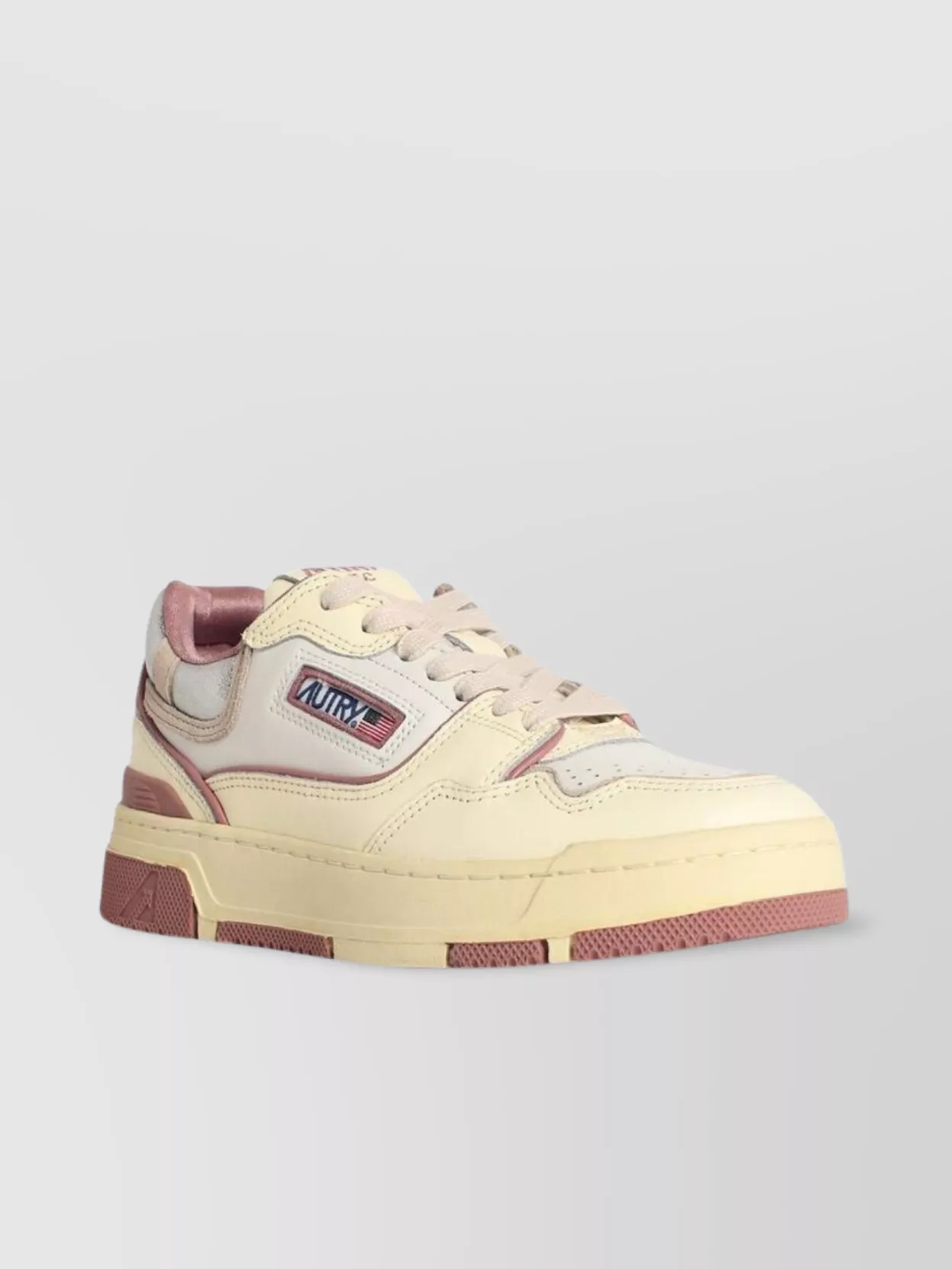 Autry 'Low' Leather Sneakers Silver