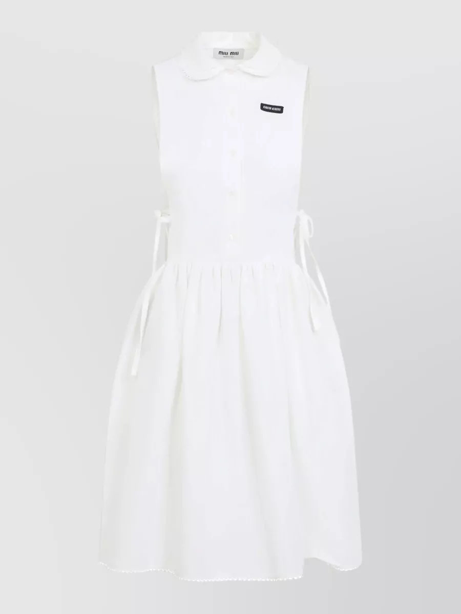 Miu Miu Sleeveless Flared Mini Dress