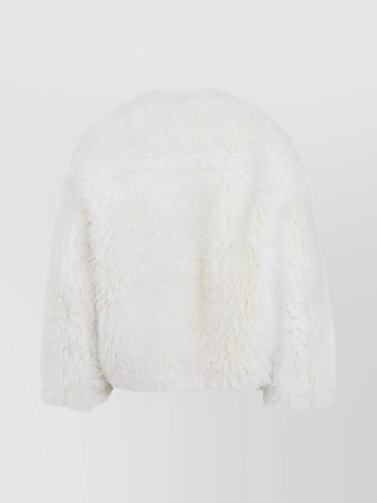 Celine Luxurious Double-breasted Faux Fur Coat In White
