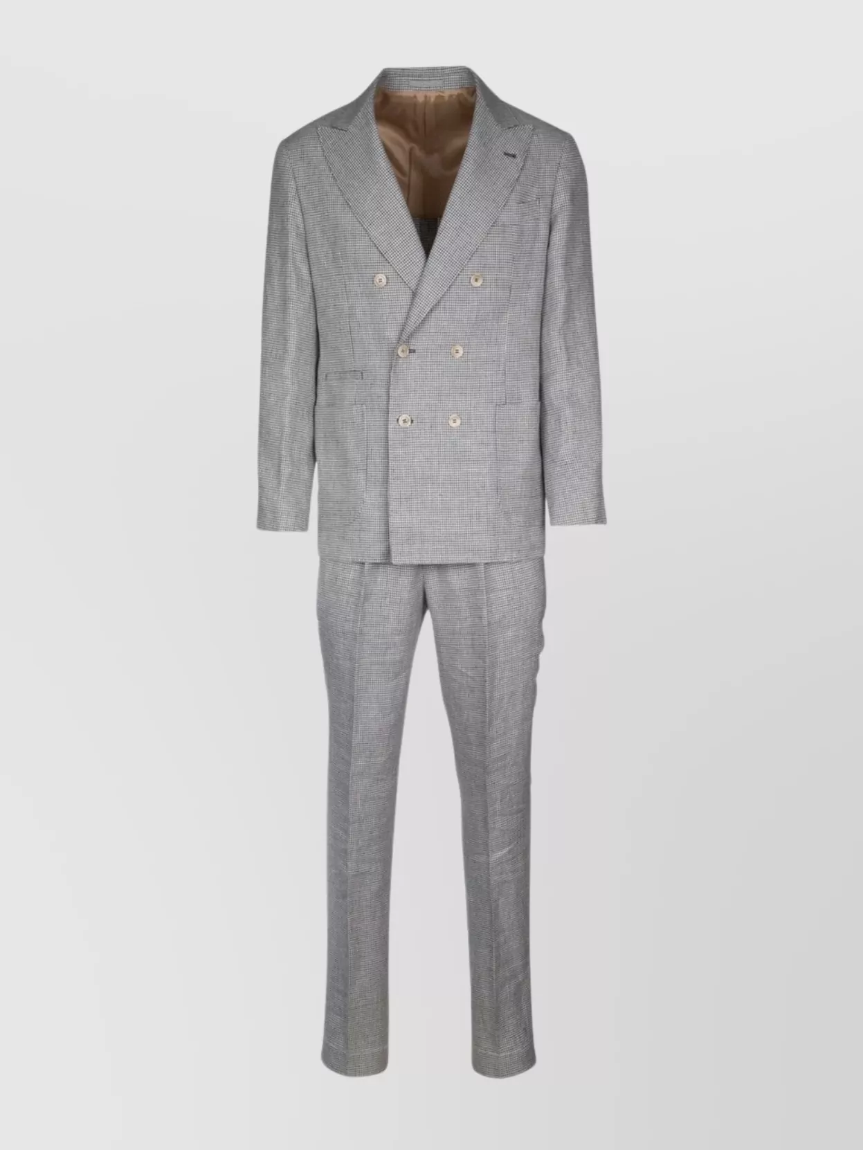 Shop Brunello Cucinelli Suit Double-breasted Belt Front Pockets