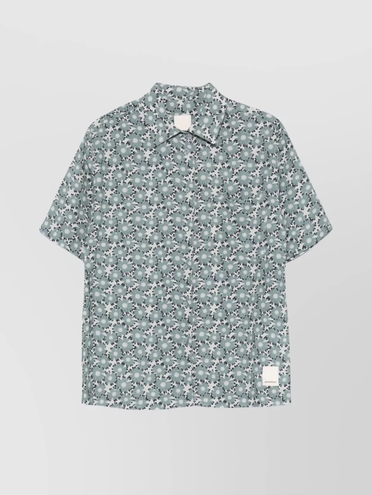 EMPORIO ARMANI LINEN BLEND SHIRT ALL-OVER PRINT