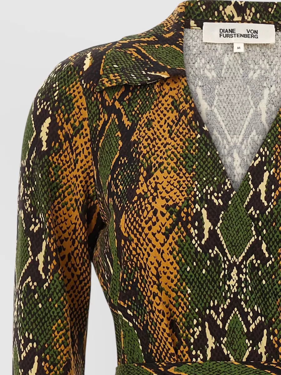 Diane Von Furstenberg Printed Wrap Midi Dress