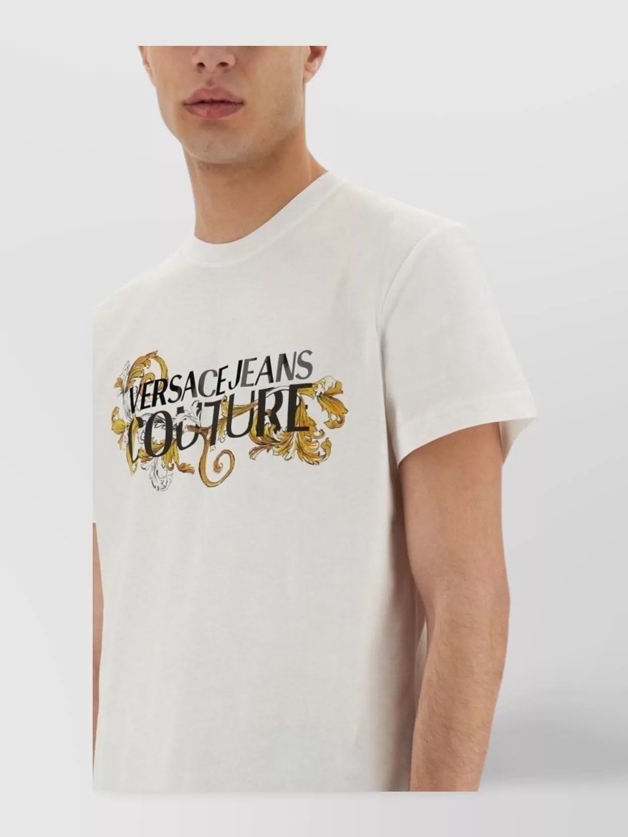 Versace Jeans Couture Baroque Logo Crew Neck T-Shirt