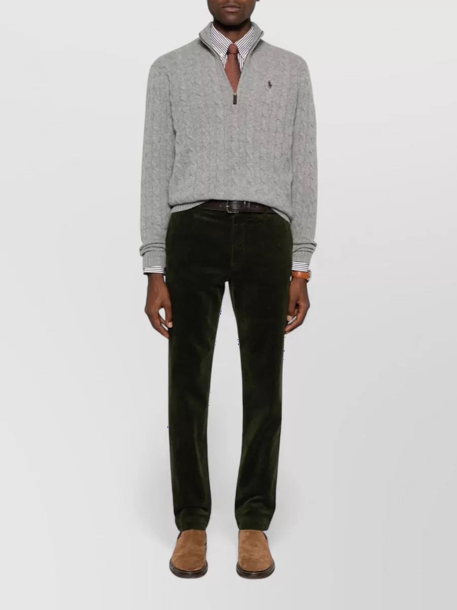 Polo Ralph Lauren Cable-Knit Wool-Cashmere Quarter-Zip Jumper