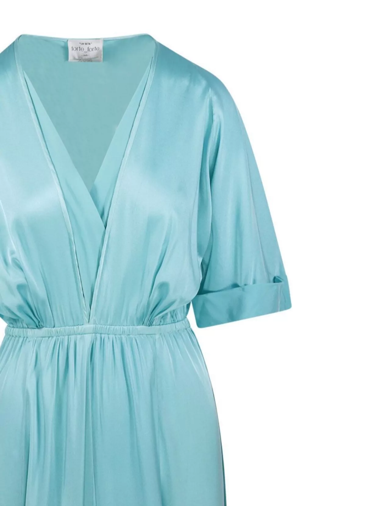 Forte Forte Sleeve Dress V-neckline Elastic Waistband Midi Length