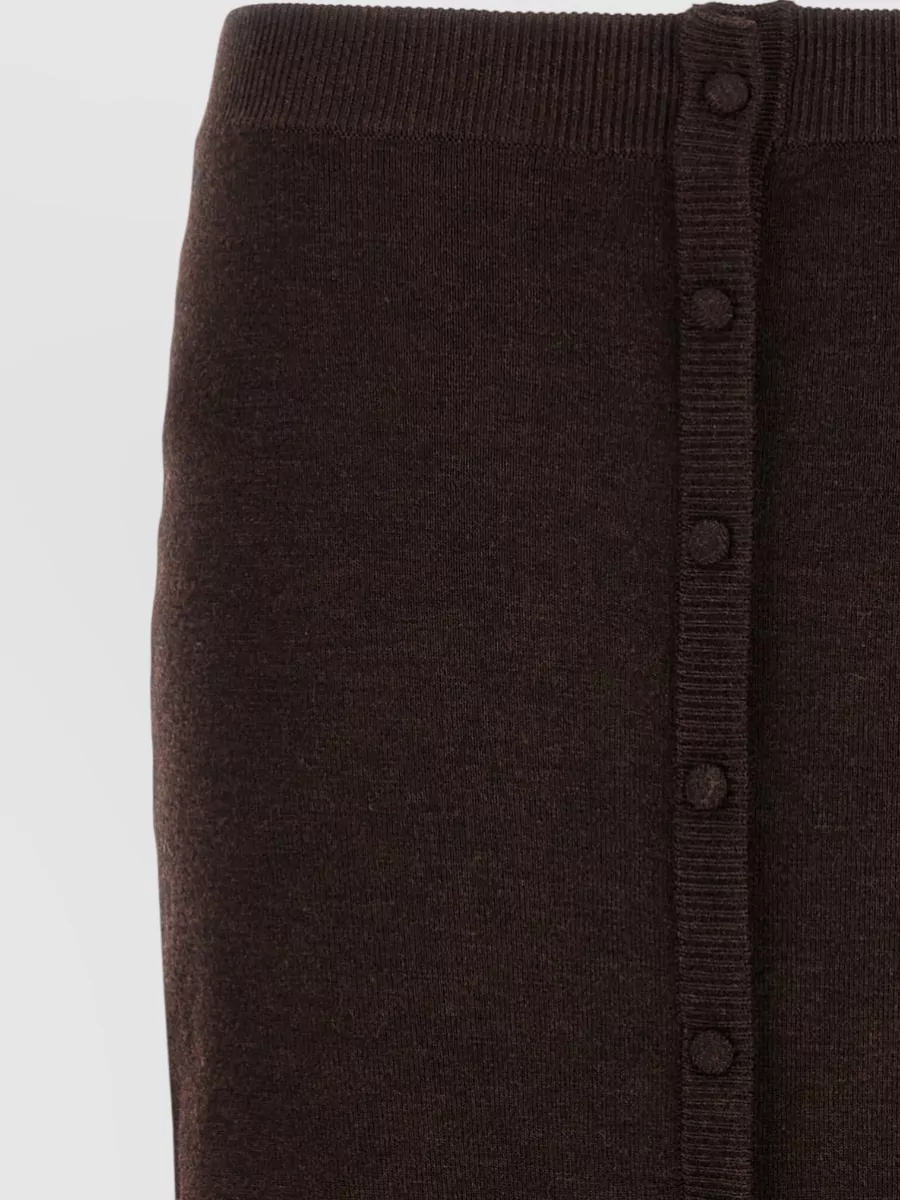 Victoria Beckham Ribbed Wool Midi Skirt