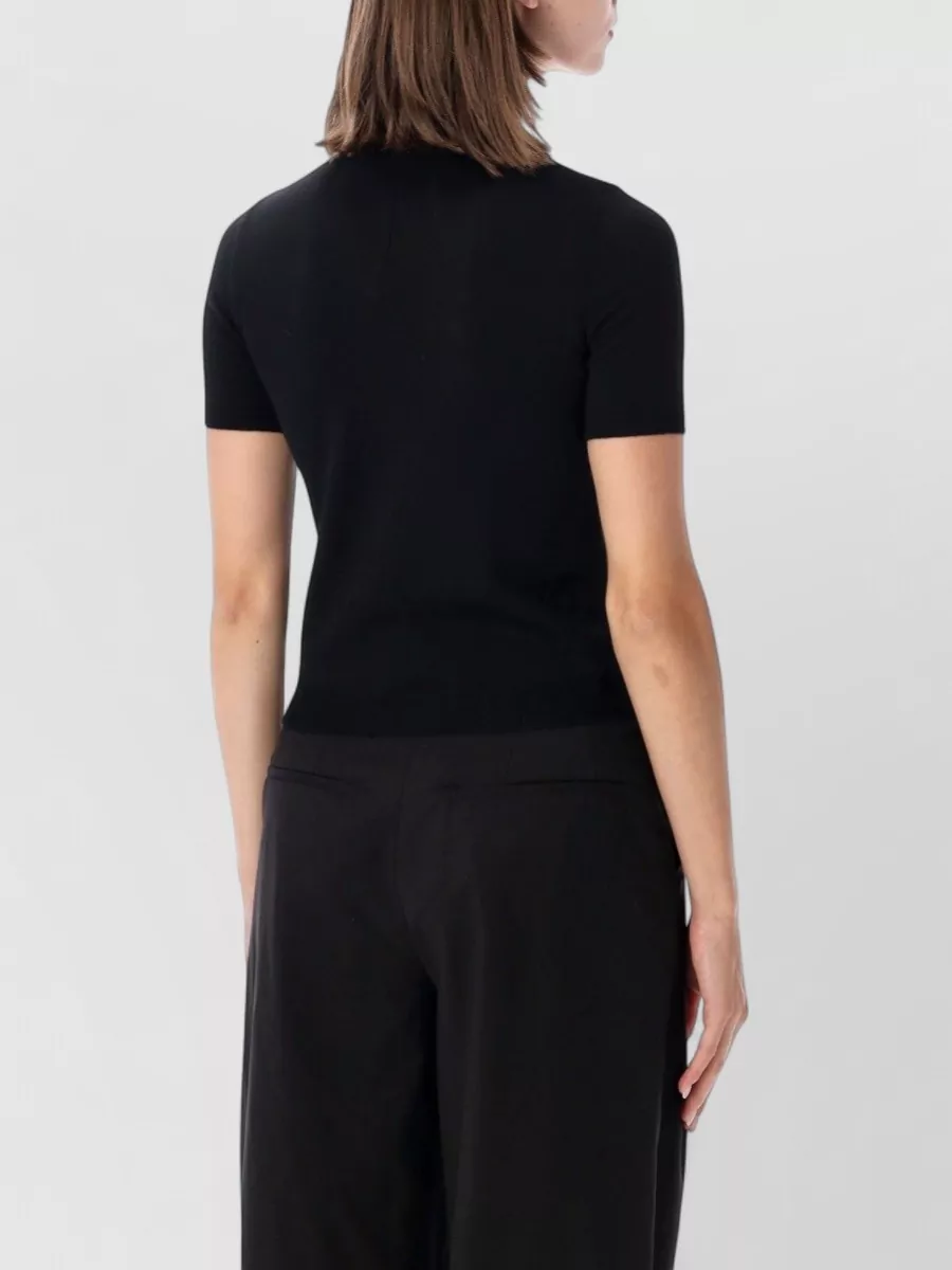 Valentino Garavani Virgin Wool Embroidered Short-Sleeve Knit Top