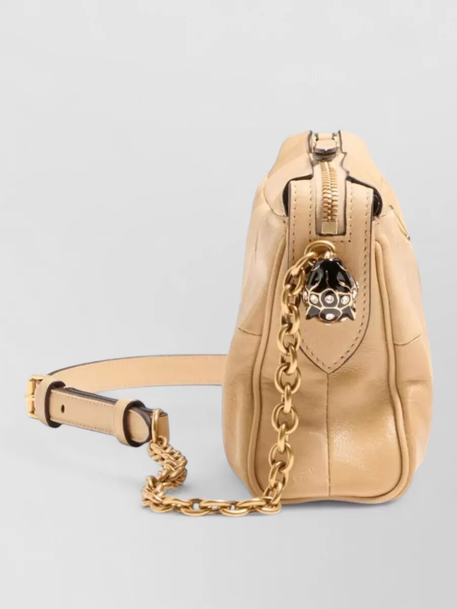 Valentino Garavani Panthea Small Leather Crystal-Embellished Chevron Shoulder Bag
