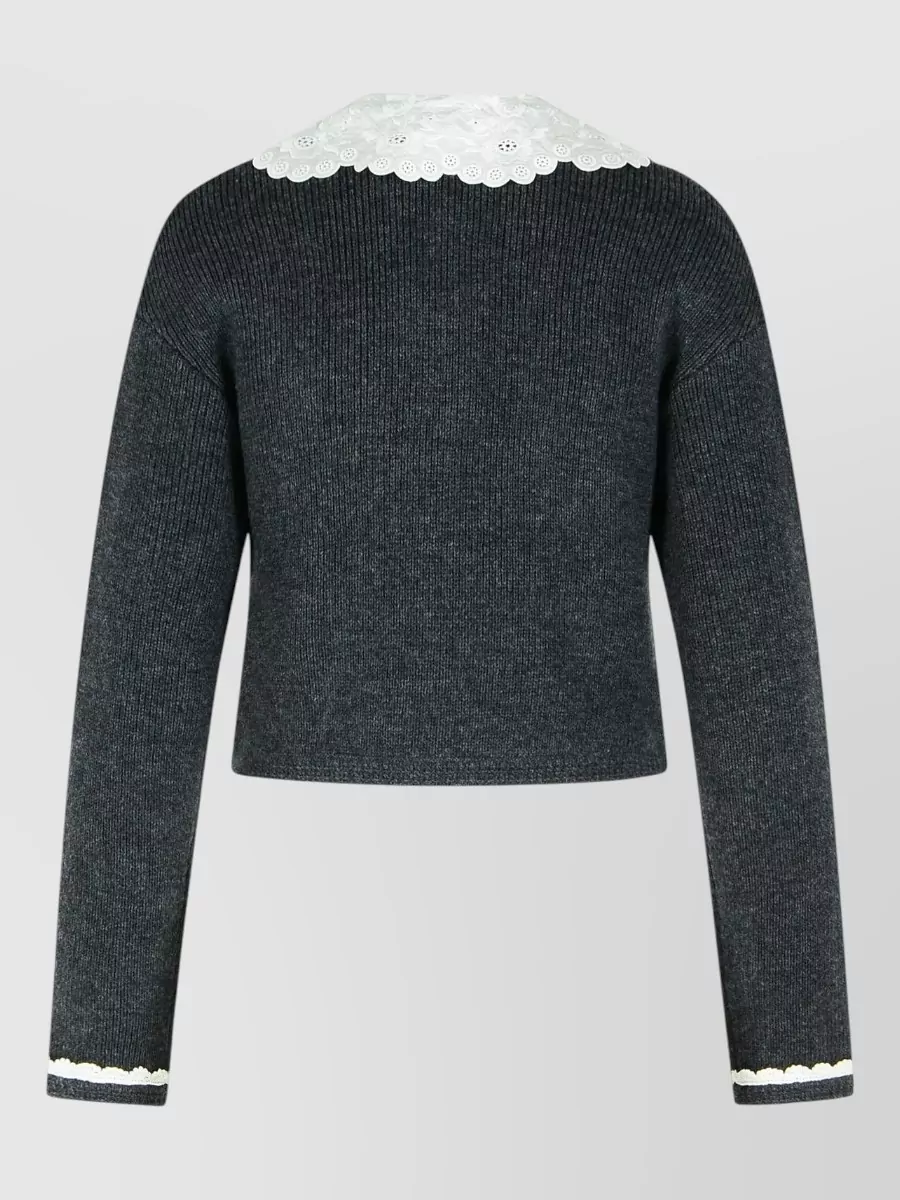 Self-Portrait Cashmere-Blend Relaxed-Fit Cropped Cardigan