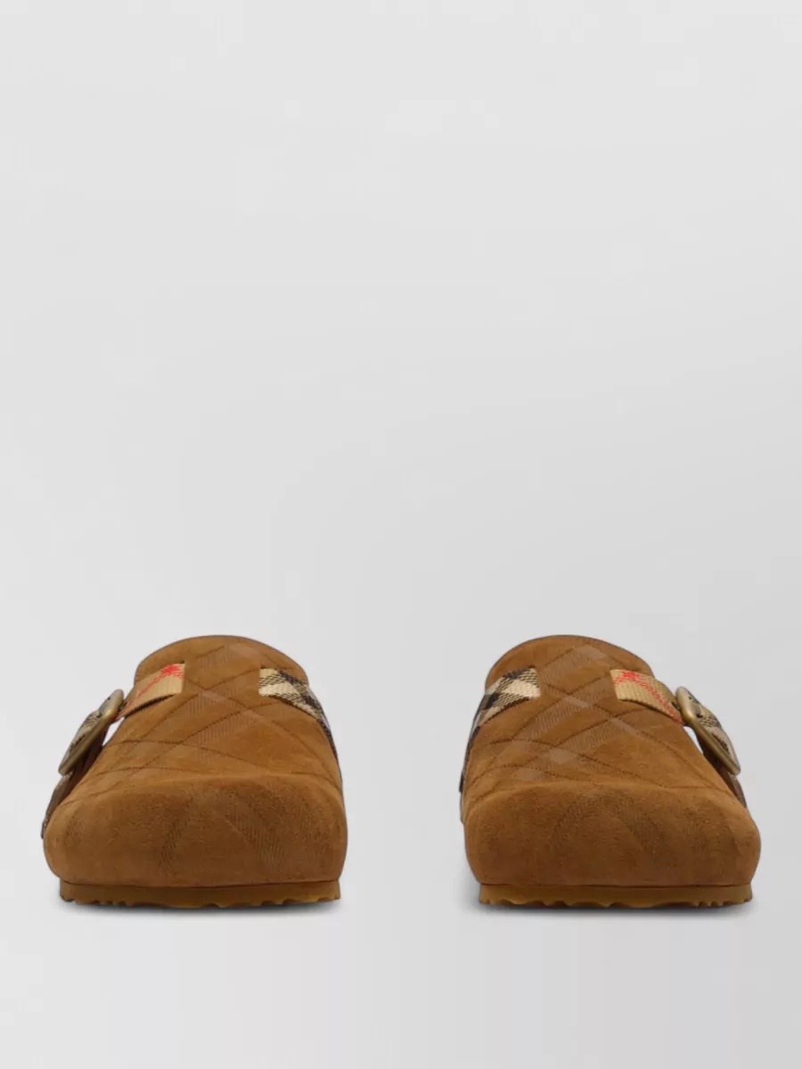 Burberry shearling check mules