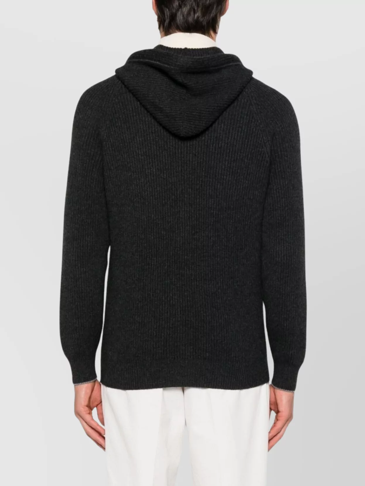 Brunello Cucinelli Cashmere Zip-Up Hoodie Featuring Drawstring Hood