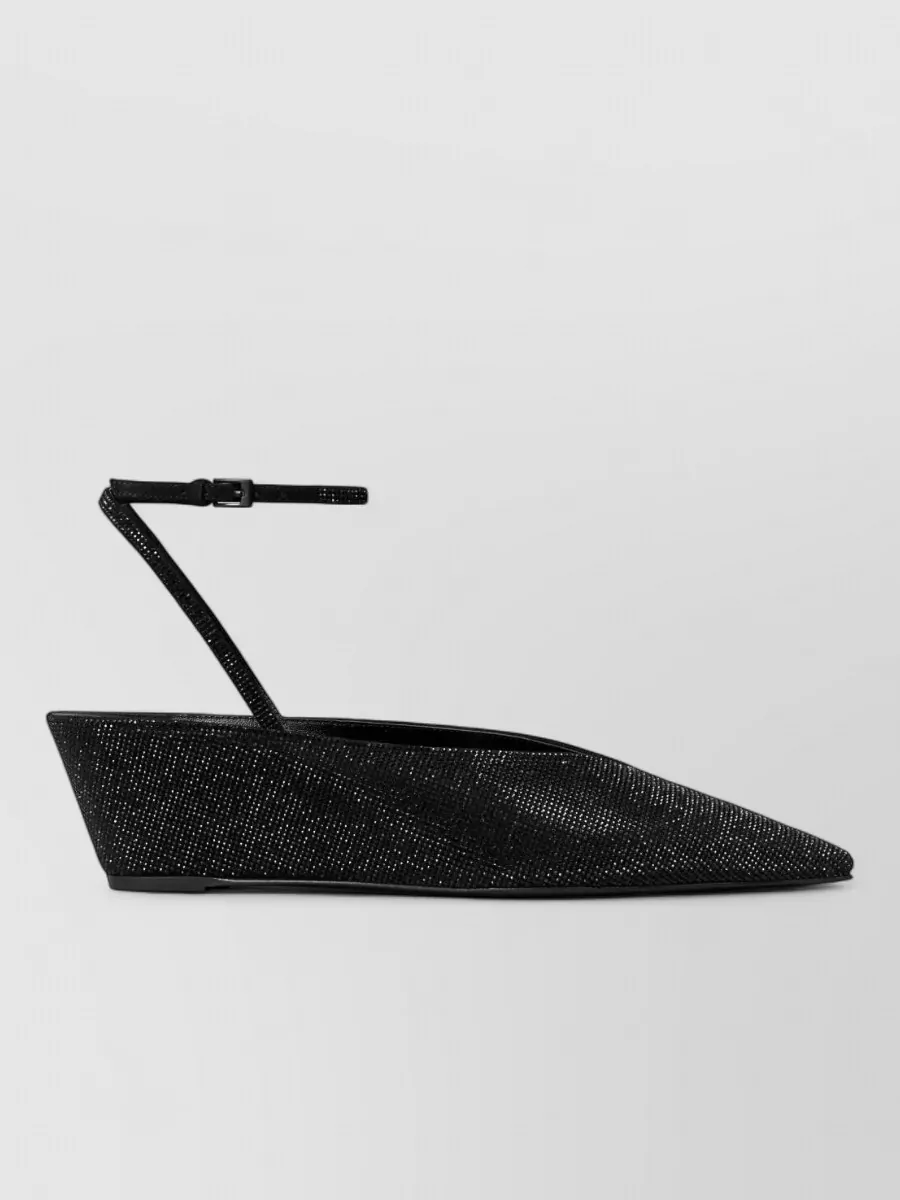 Tory Burch Glitter Pointed Toe Wedge Sandals