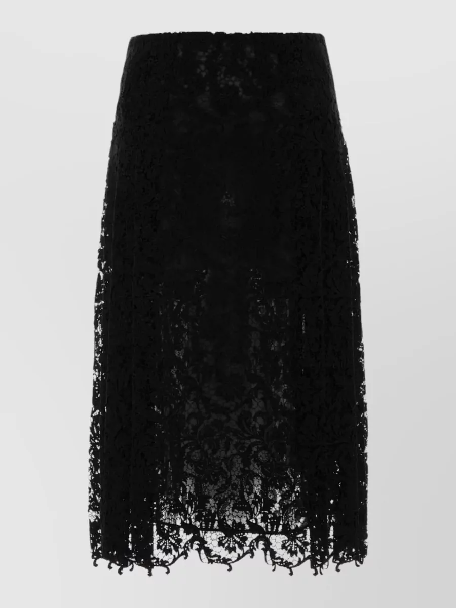 Fendi lace flared midi skirt