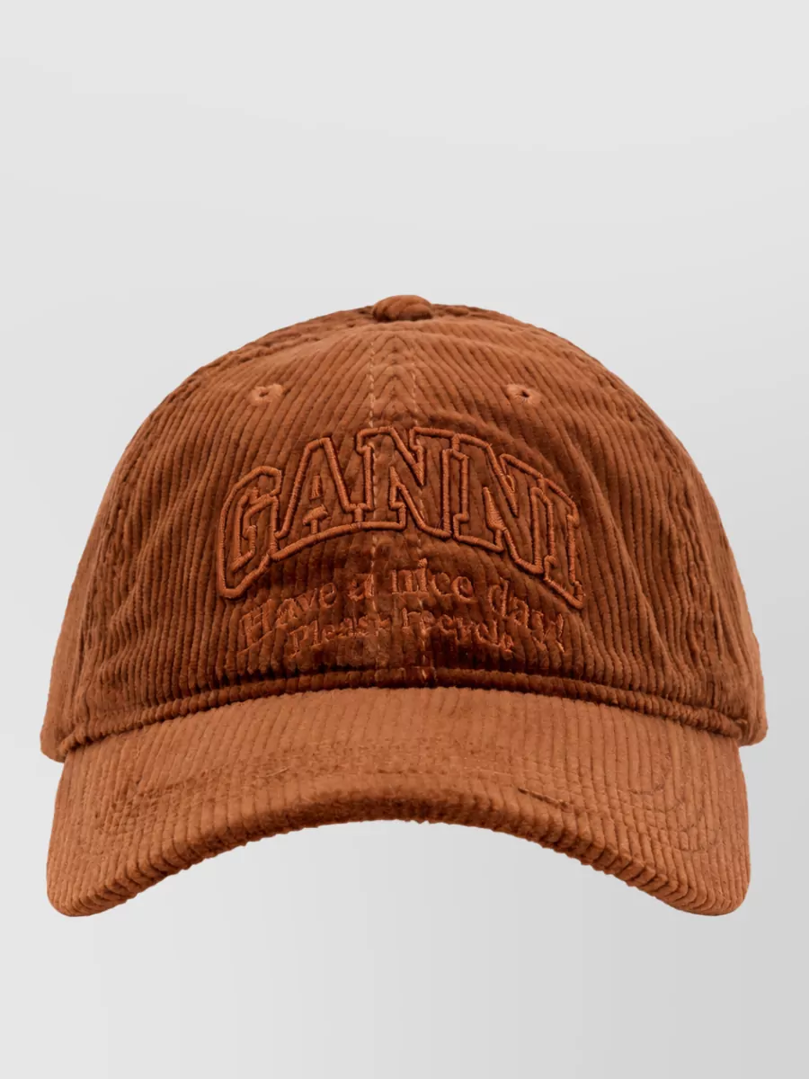 Ganni corduroy baseball cap