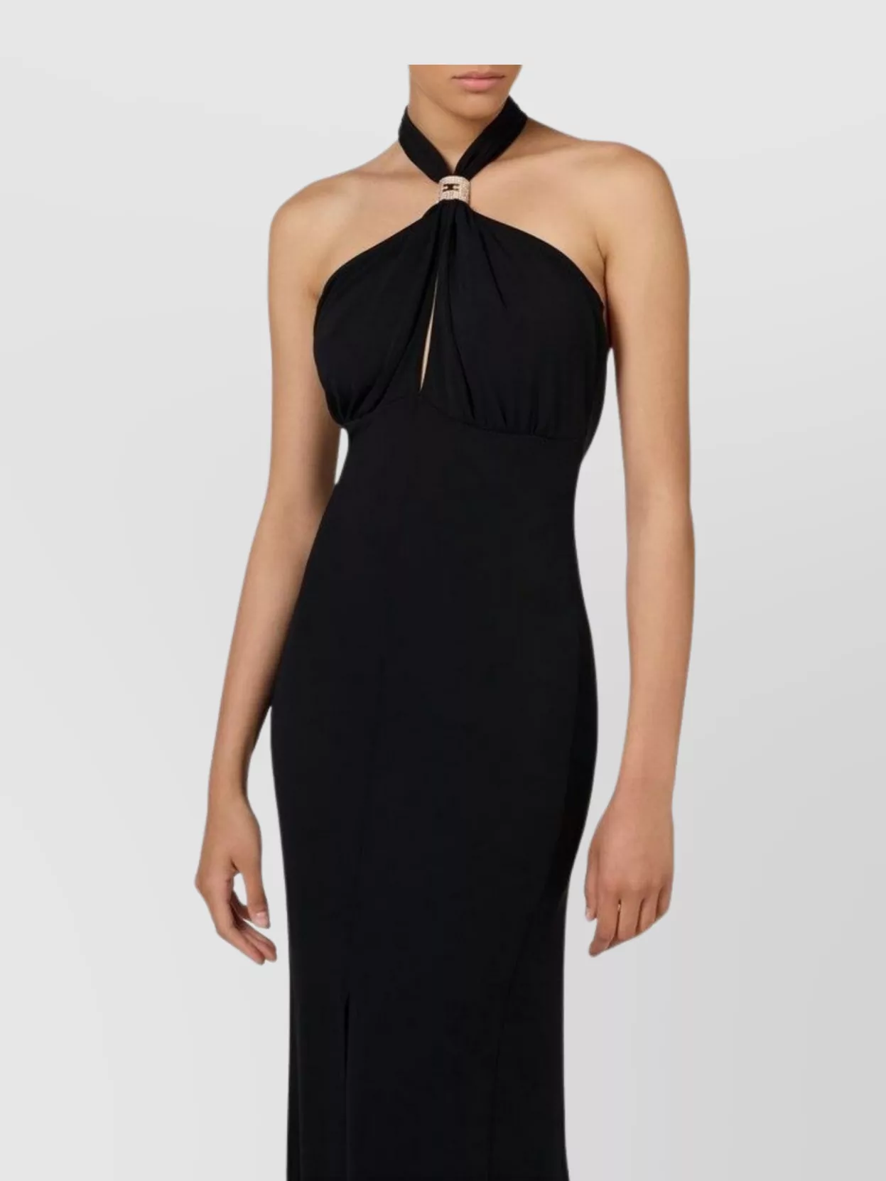 Elisabetta Franchi Halter Neckline Floor-Length Dress With Backless Design