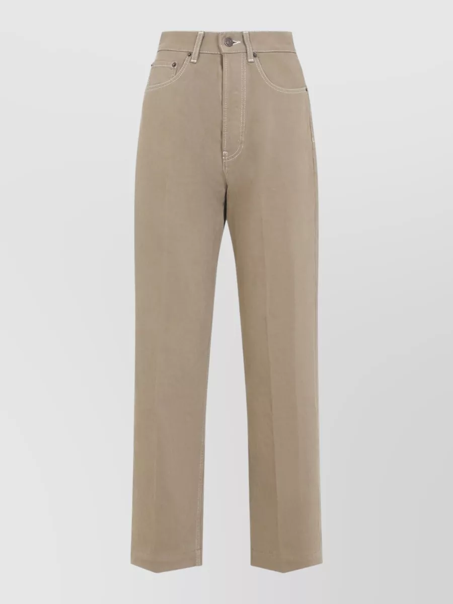 Celine Boyfriend 002 High Rise Straight Jeans In Brown
