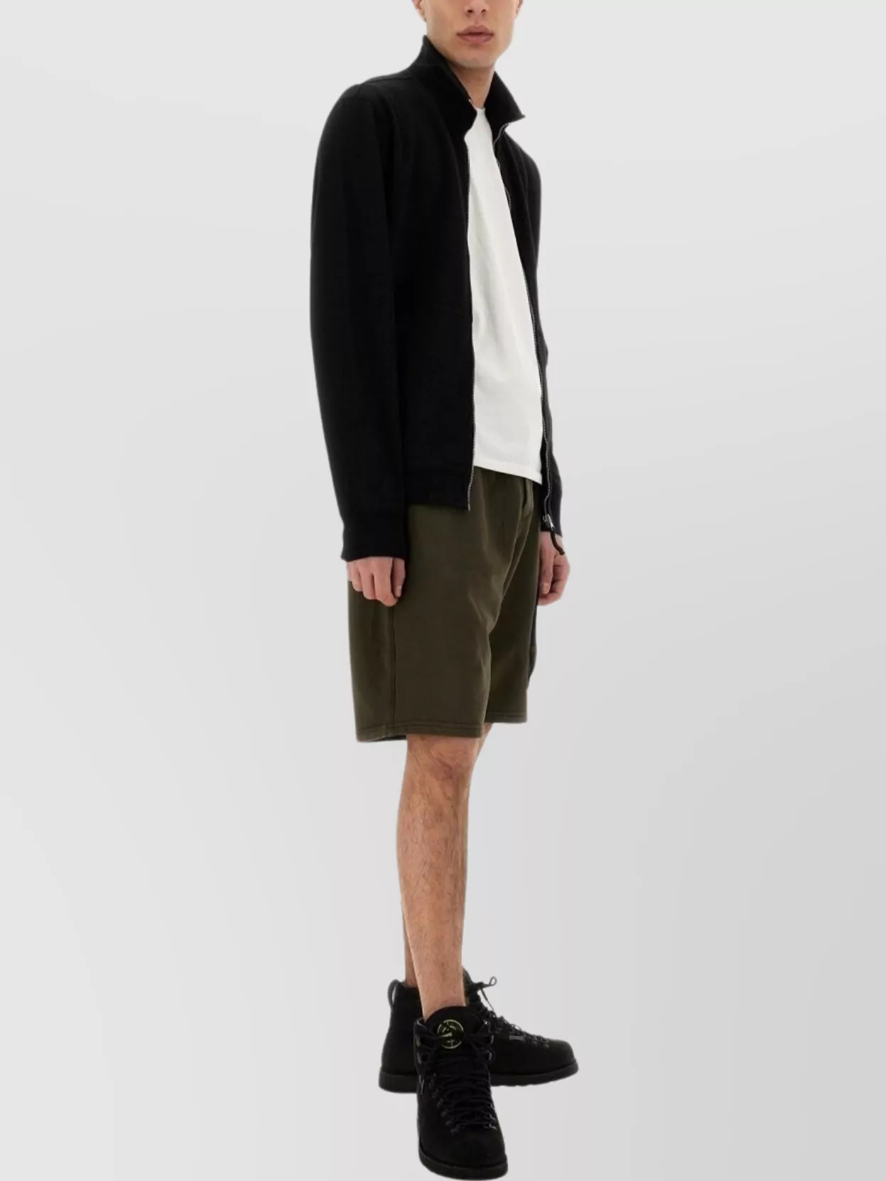 Stone Island Elastic Waistband Shorts With Back And Side Pockets