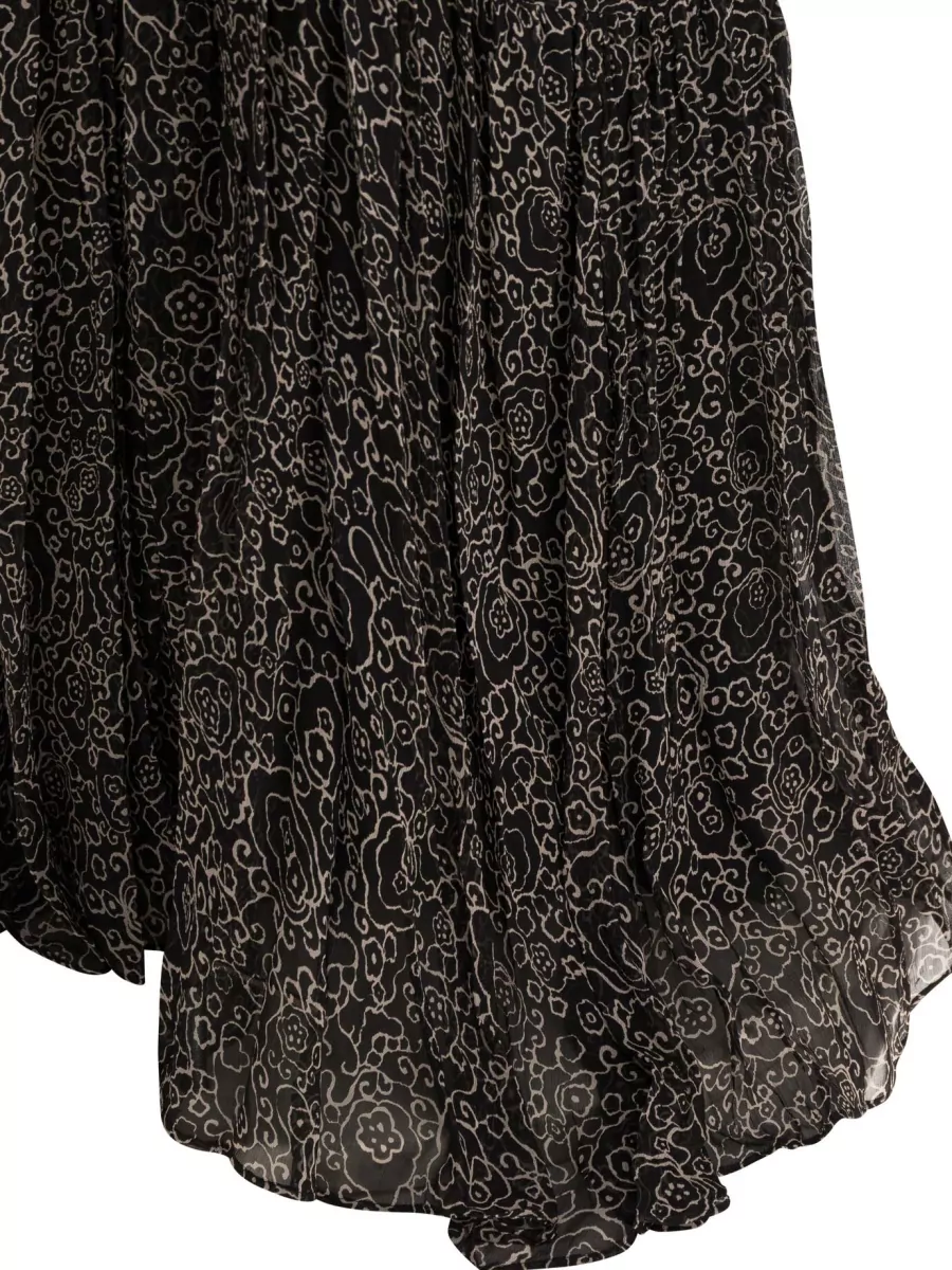 Isabel Marant Etoile Briane Midi Dress Long Sleeves Ruffled Hem