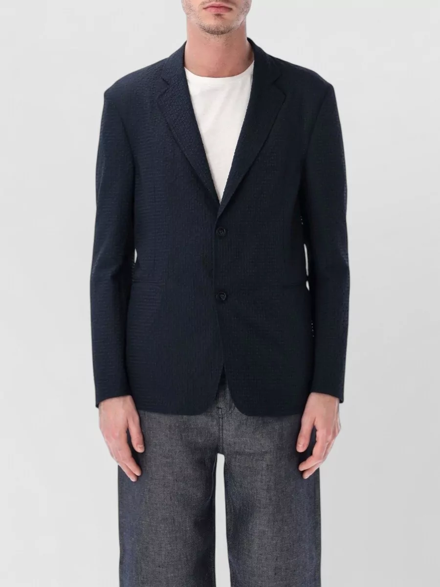Emporio Armani Seersucker single-breasted blazer