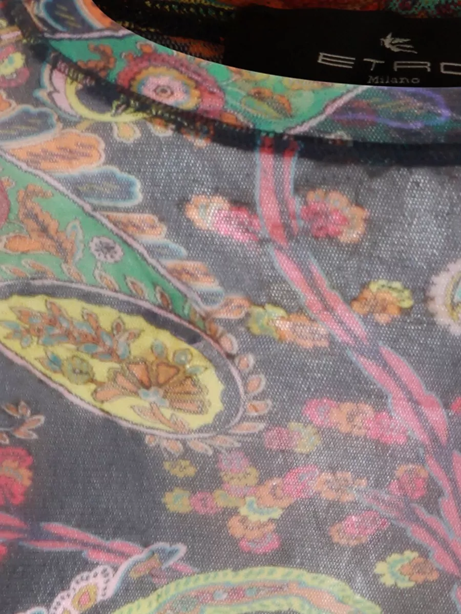 Etro Long Sleeve Slim Fit Paisley Top