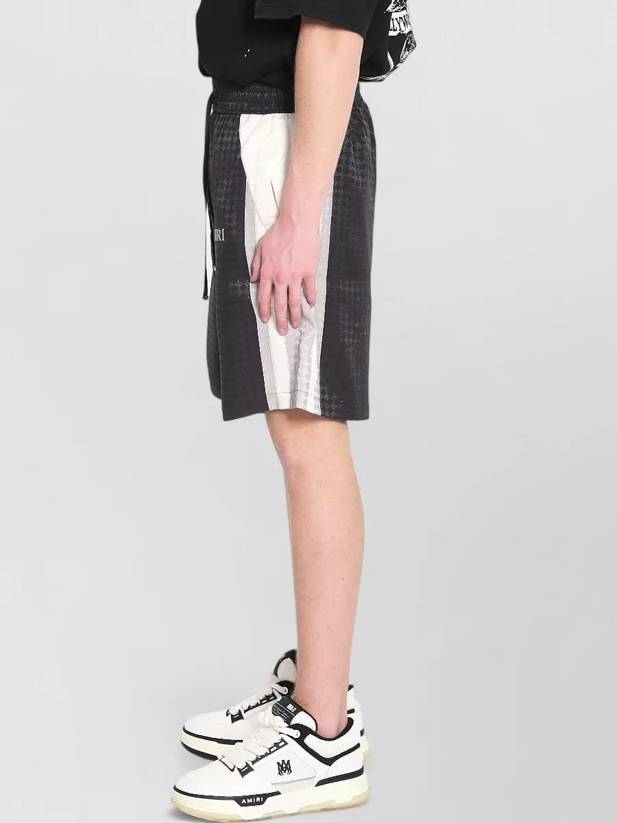Amiri Logo Print Viscose Mid-Rise Wide-Leg Tailored Shorts