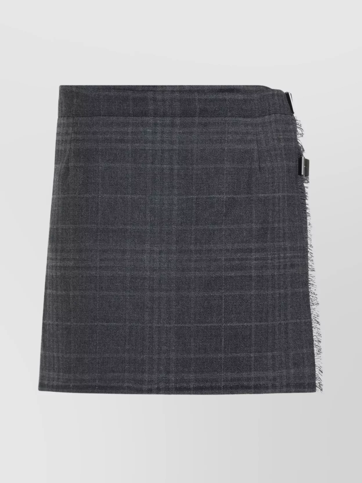 Balenciaga Mini Skirt With Buckle And Fringe Trim In Black