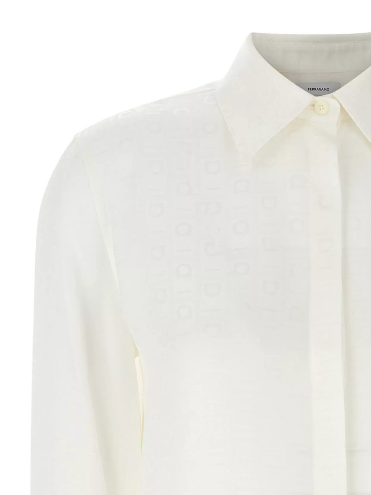 Ferragamo Blouse Logo Print Long Sleeves