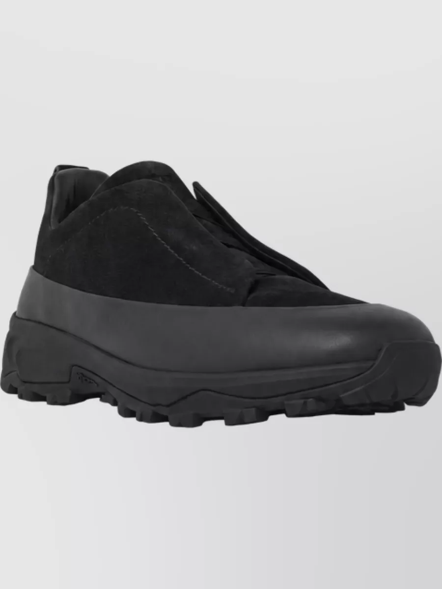 Zegna Calfskin Leather Slip-On Sneakers