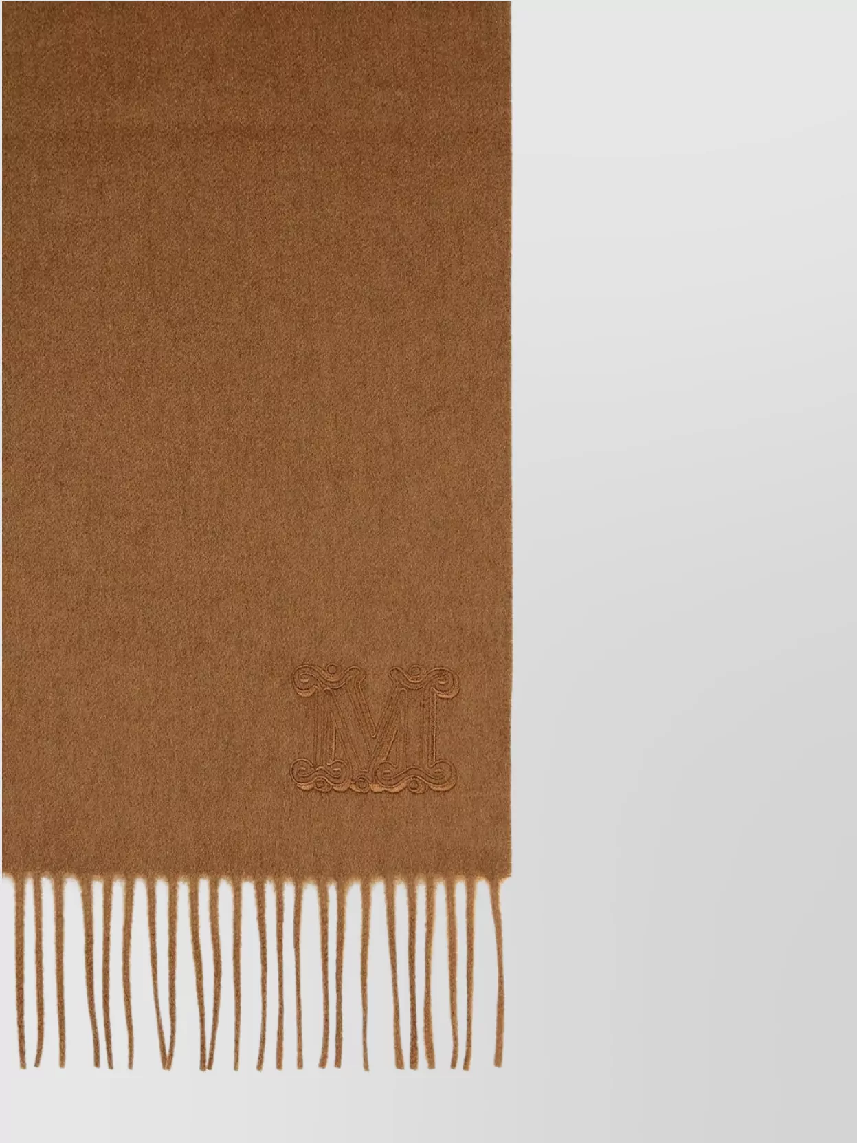 Max Mara 'wsdalia' Cashmere Stole Embroidered 'monogram' In Brown