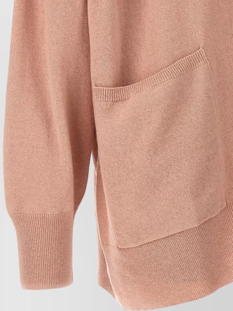 Nude Wool Oversized V-Neck Cardigan