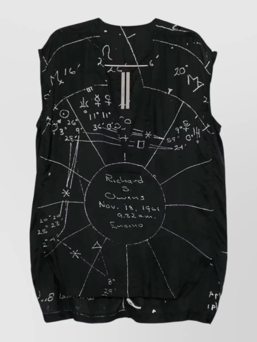 Rick Owens Graphic Print V-Neck Sleeveless Top
