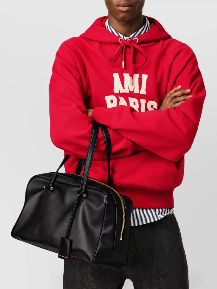 Ami Paris Leather Travel Bag