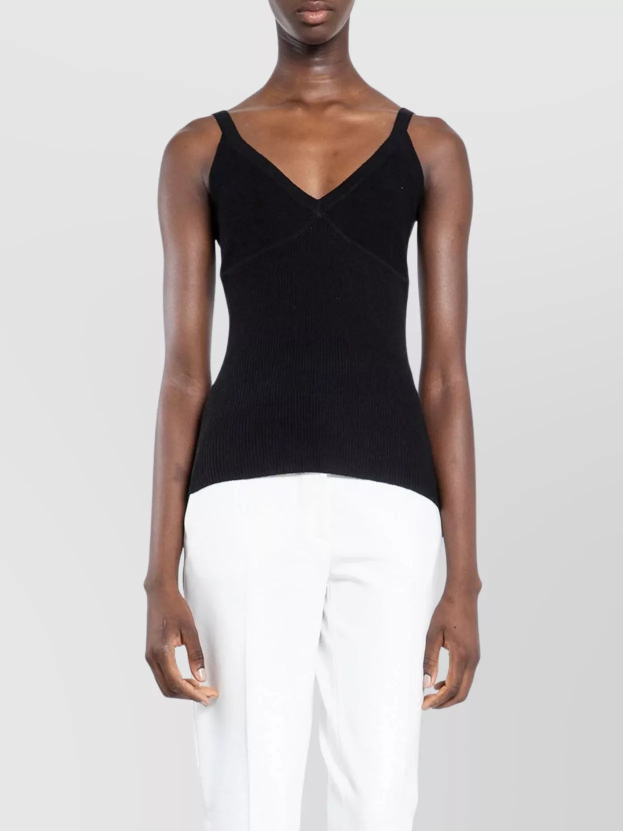 Max Mara Cashmere And Silk Ribbed Knit Top