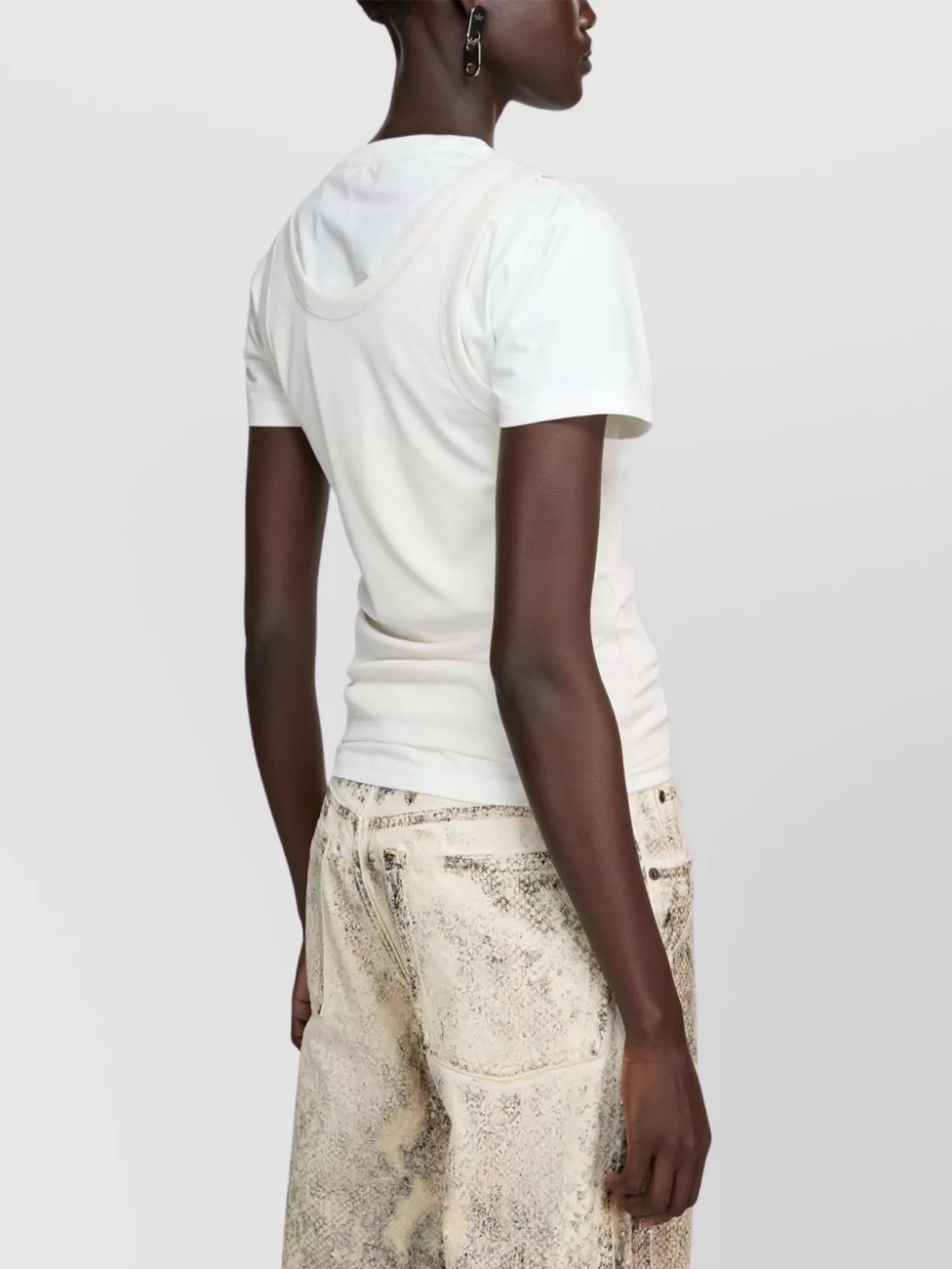 Acne Studios Layered Round Neck Short Sleeves Top