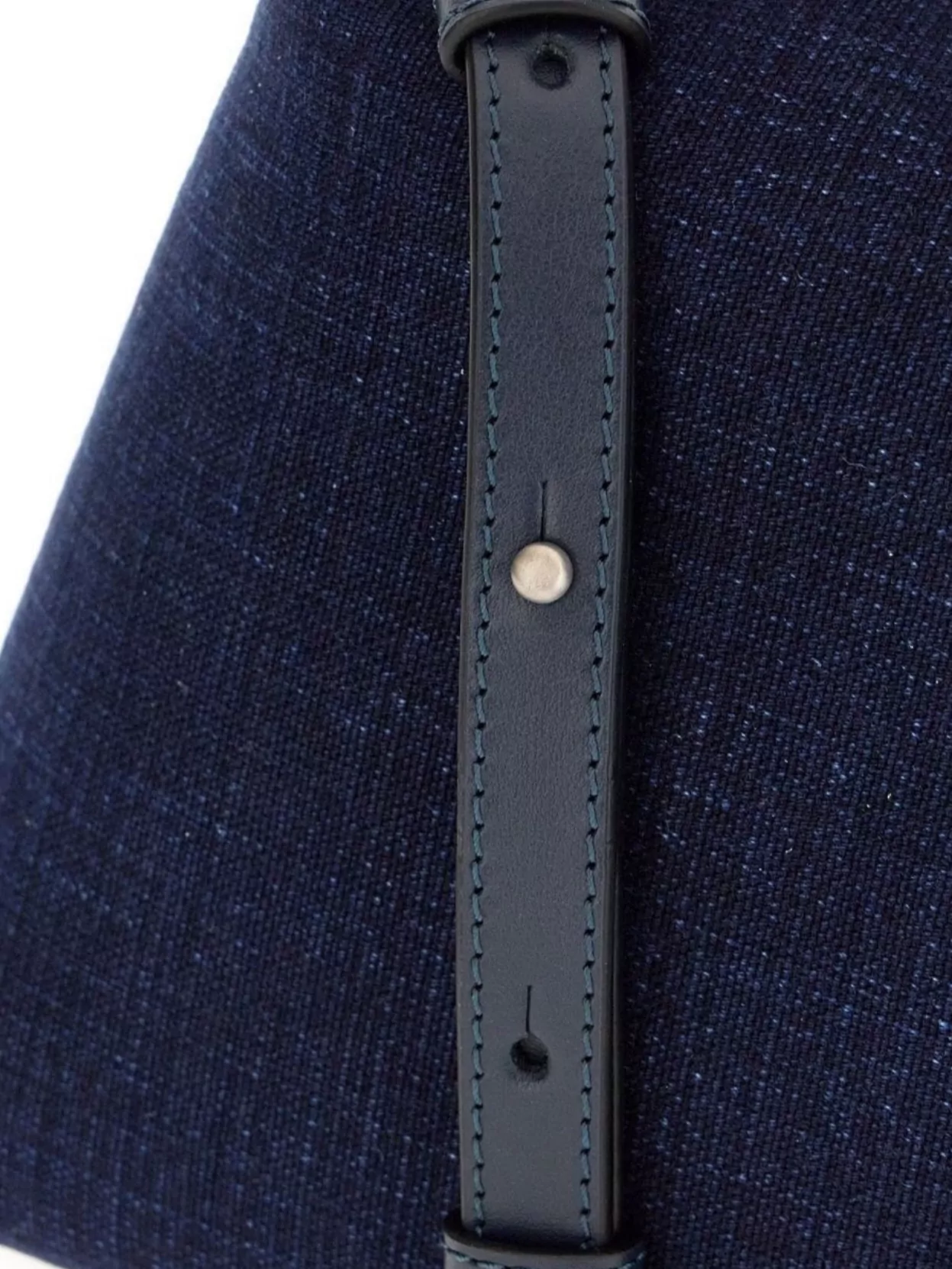 JW ANDERSON DENIM CORNER SHOULDER BAG WITH LEATHER STRAP