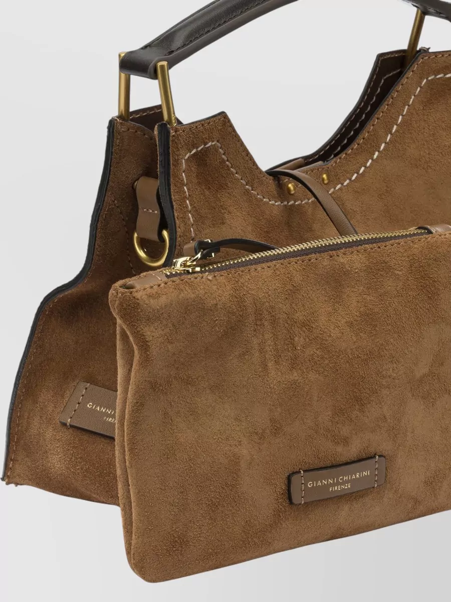 Gianni Chiarini Shoulder Bag Suede Finish Top Handle