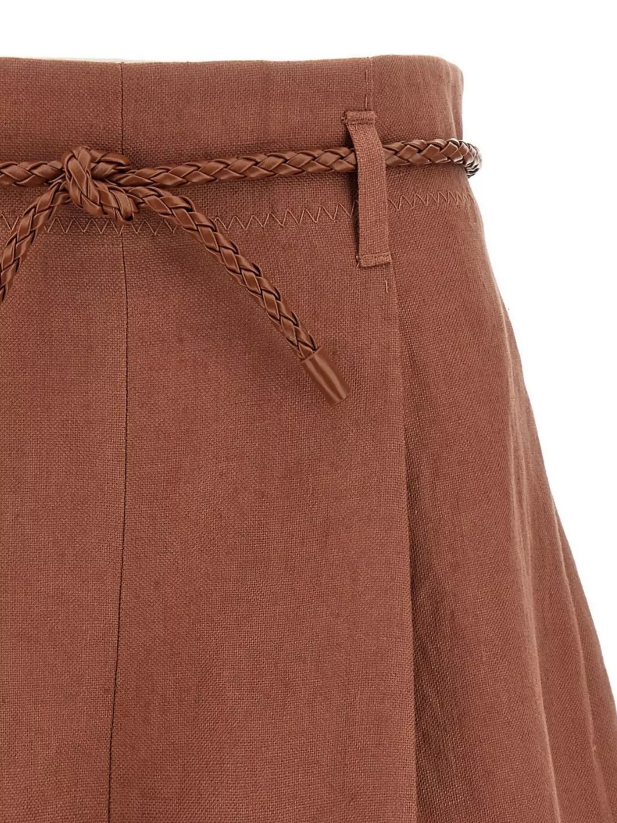 Zimmermann 'Radiant Linen' Shorts Featuring Braided Belt