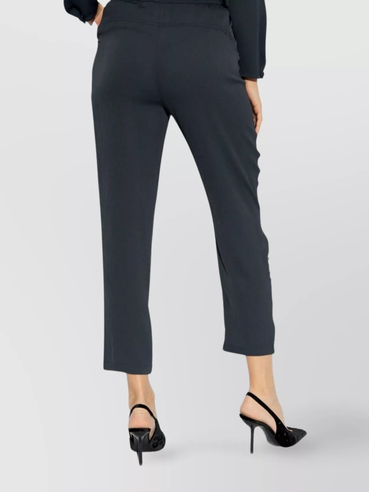 Shop Emporio Armani Fitted Trousers With Button Accents And Slits