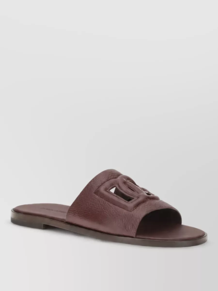 Dolce&Gabbana calf leather flat sandals