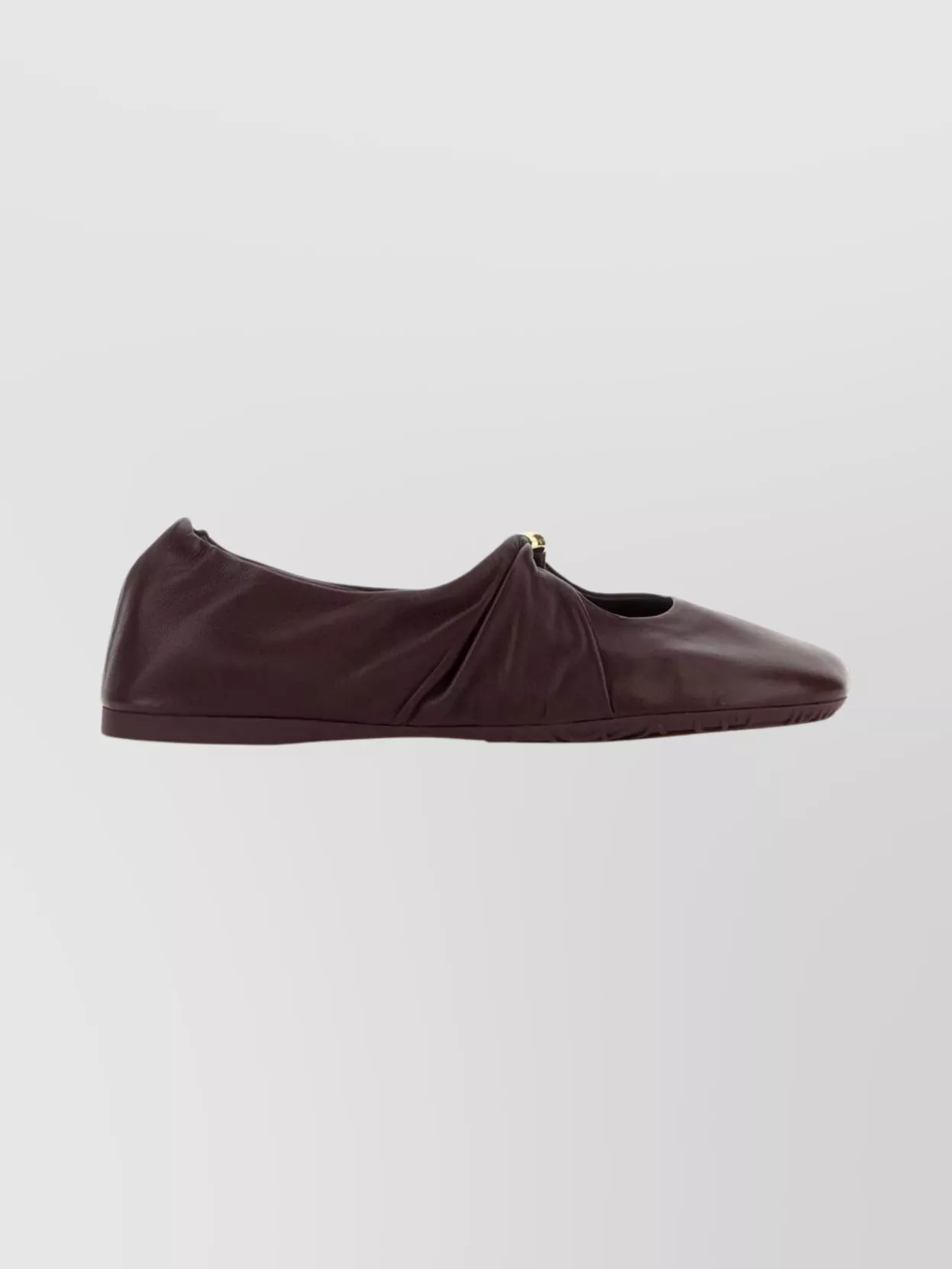 Loewe Nappa Leather Round Toe Ballerina Shoes In Brown