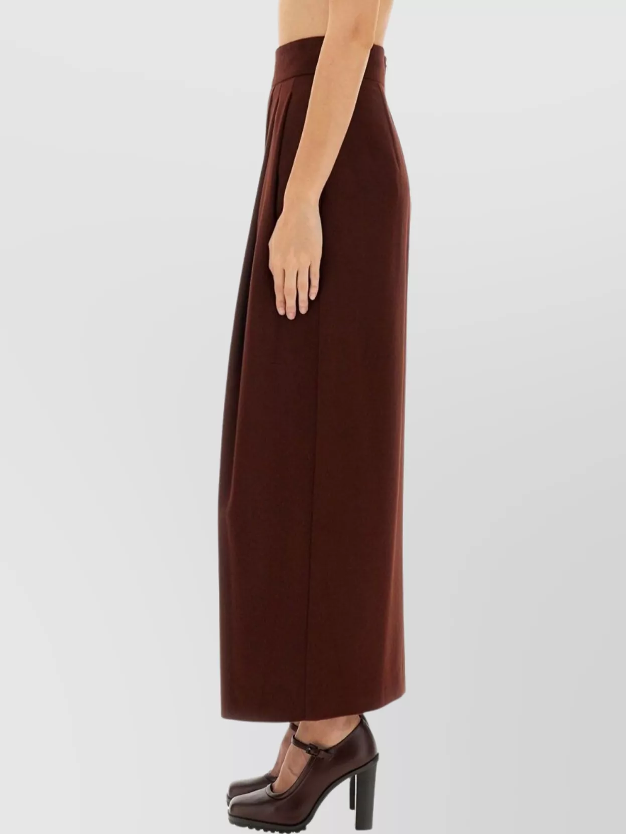 Max Mara High Waisted Pleated Maxi Skirt