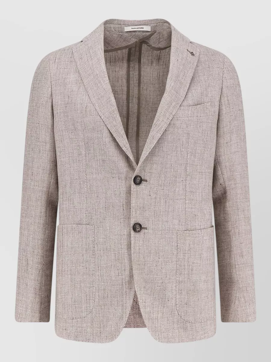 Tagliatore Linen virgin wool single-breasted blazer